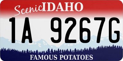 ID license plate 1A9267G