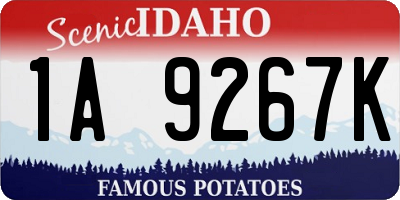 ID license plate 1A9267K