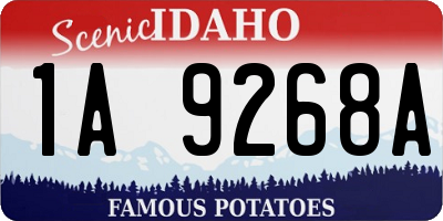 ID license plate 1A9268A