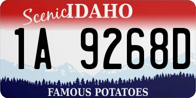 ID license plate 1A9268D