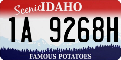 ID license plate 1A9268H