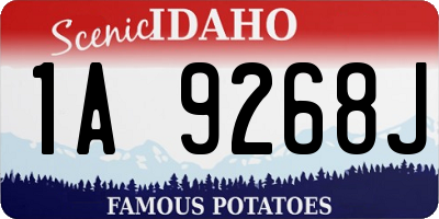 ID license plate 1A9268J
