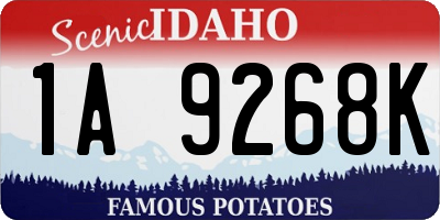 ID license plate 1A9268K