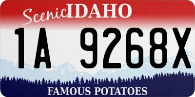 ID license plate 1A9268X