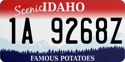 ID license plate 1A9268Z