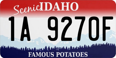 ID license plate 1A9270F