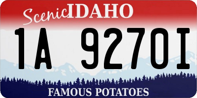 ID license plate 1A9270I