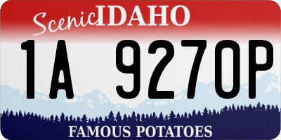 ID license plate 1A9270P