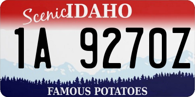 ID license plate 1A9270Z