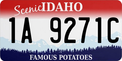 ID license plate 1A9271C