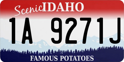 ID license plate 1A9271J