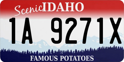 ID license plate 1A9271X