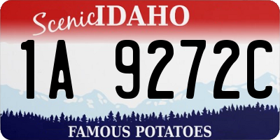 ID license plate 1A9272C