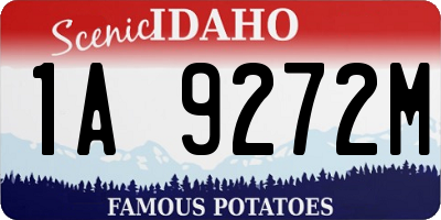 ID license plate 1A9272M