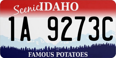 ID license plate 1A9273C