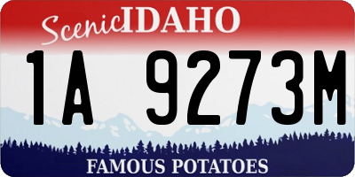 ID license plate 1A9273M
