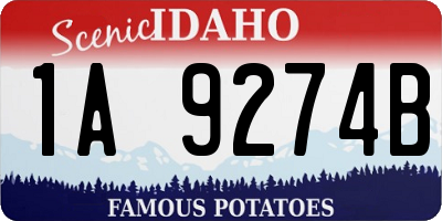 ID license plate 1A9274B