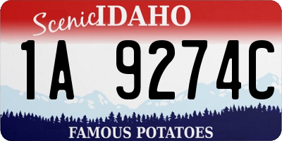 ID license plate 1A9274C