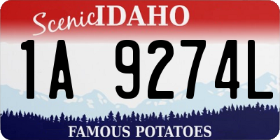 ID license plate 1A9274L