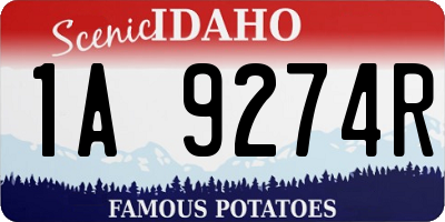 ID license plate 1A9274R