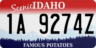 ID license plate 1A9274Z