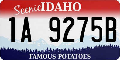 ID license plate 1A9275B