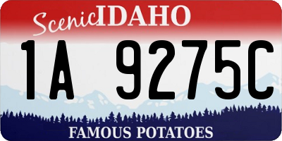 ID license plate 1A9275C