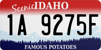 ID license plate 1A9275F