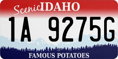 ID license plate 1A9275G