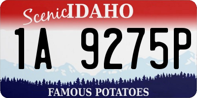 ID license plate 1A9275P