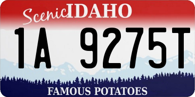 ID license plate 1A9275T
