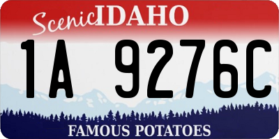 ID license plate 1A9276C