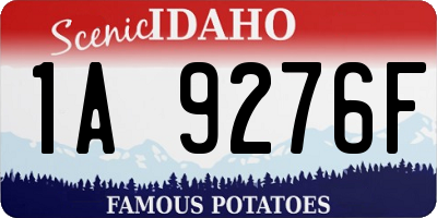 ID license plate 1A9276F