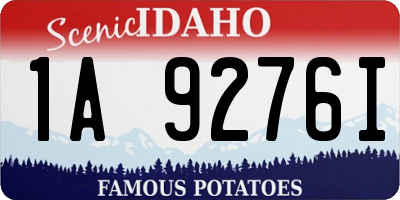 ID license plate 1A9276I