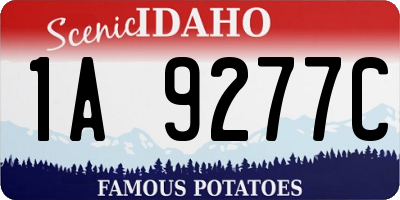 ID license plate 1A9277C