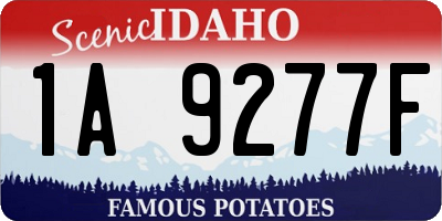 ID license plate 1A9277F