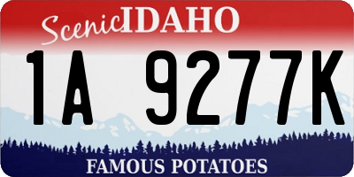 ID license plate 1A9277K