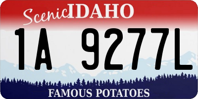 ID license plate 1A9277L