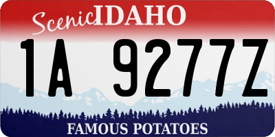 ID license plate 1A9277Z