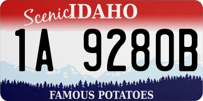 ID license plate 1A9280B