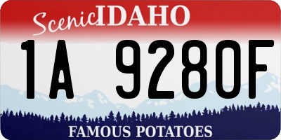 ID license plate 1A9280F