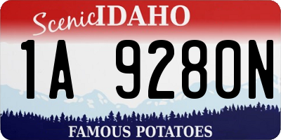 ID license plate 1A9280N