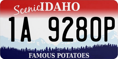 ID license plate 1A9280P