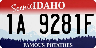 ID license plate 1A9281F