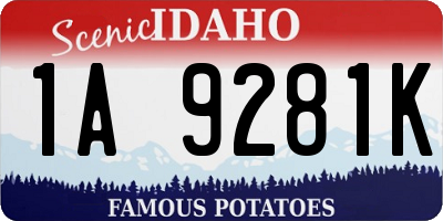 ID license plate 1A9281K