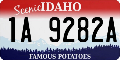 ID license plate 1A9282A