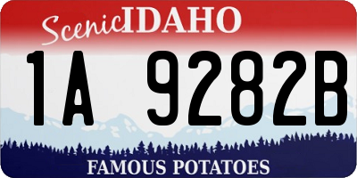 ID license plate 1A9282B