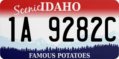 ID license plate 1A9282C