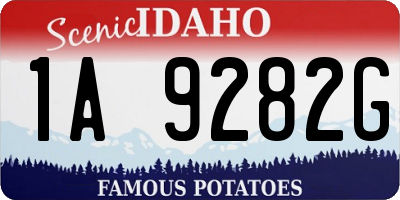 ID license plate 1A9282G