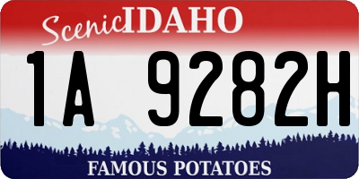 ID license plate 1A9282H